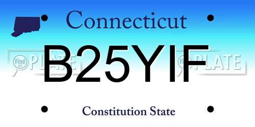 B25YIF Connecticut License Plate