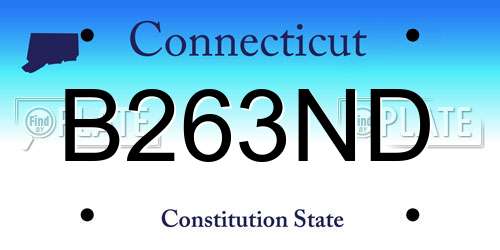 B263ND Connecticut License Plate