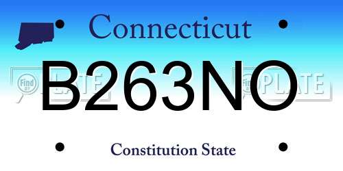 B263NO Connecticut License Plate