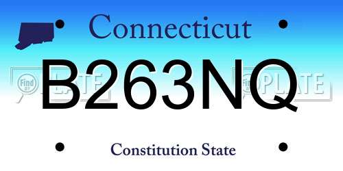 B263NQ Connecticut License Plate