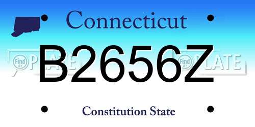 B2656Z Connecticut License Plate