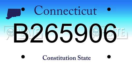 B265906 Connecticut License Plate