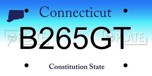 B265GT Connecticut License Plate