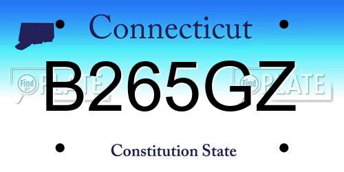 B265GZ Connecticut License Plate