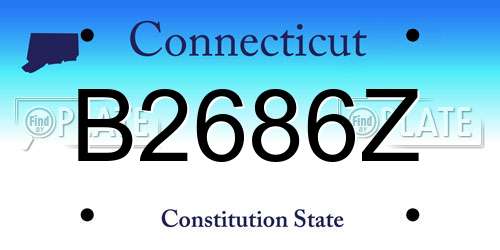 B2686Z Connecticut License Plate