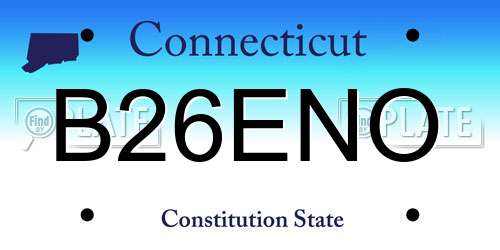B26ENO Connecticut License Plate