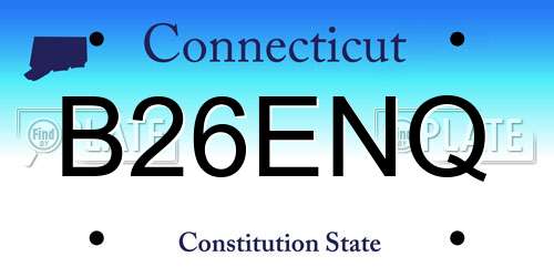 B26ENQ Connecticut License Plate