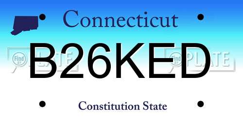 B26KED Connecticut License Plate