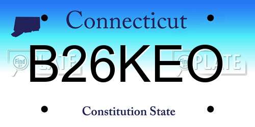 B26KEO Connecticut License Plate