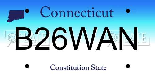 B26WAN Connecticut License Plate