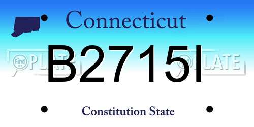 B2715I Connecticut License Plate
