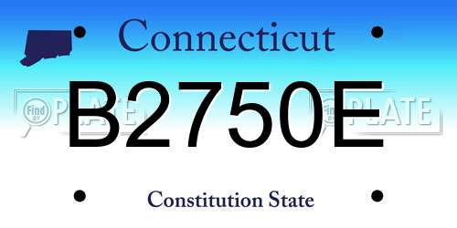 B2750E Connecticut License Plate