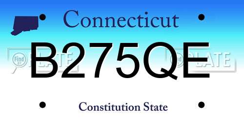 B275QE Connecticut License Plate