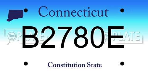 B2780E Connecticut License Plate