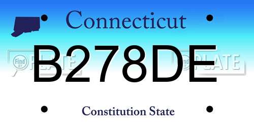 B278DE Connecticut License Plate