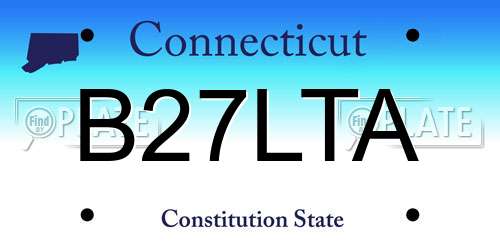 B27LTA Connecticut License Plate