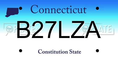 B27LZA Connecticut License Plate