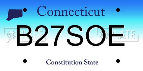 B27SOE Connecticut License Plate