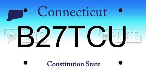 B27TCU Connecticut License Plate