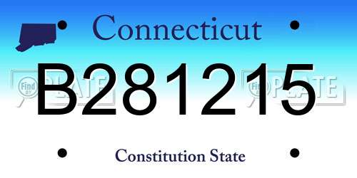 B281215 Connecticut License Plate