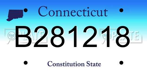 B281218 Connecticut License Plate
