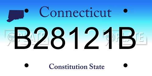 B28121B Connecticut License Plate