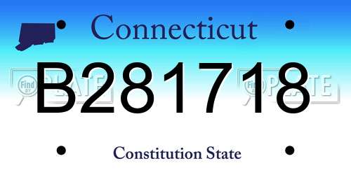 B281718 Connecticut License Plate