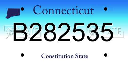 B282535 Connecticut License Plate