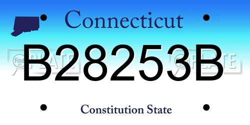 B28253B Connecticut License Plate