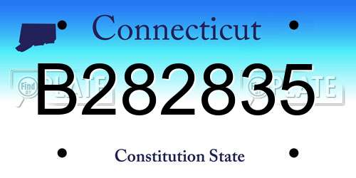 B282835 Connecticut License Plate