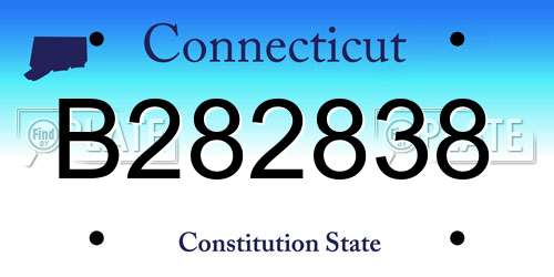 B282838 Connecticut License Plate