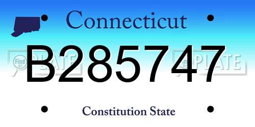 B285747 Connecticut License Plate