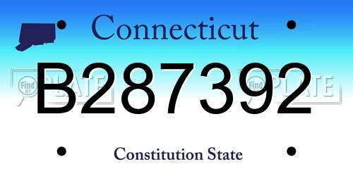 B287392 Connecticut License Plate
