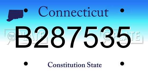 B287535 Connecticut License Plate
