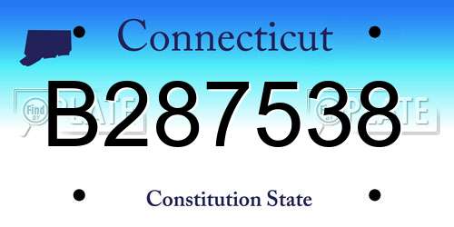 B287538 Connecticut License Plate
