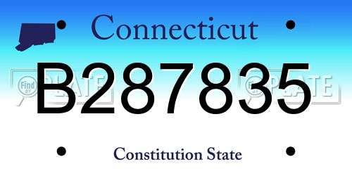 B287835 Connecticut License Plate