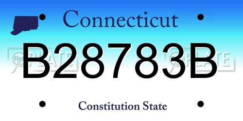 B28783B Connecticut License Plate