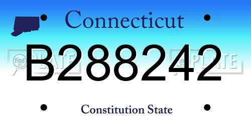 B288242 Connecticut License Plate