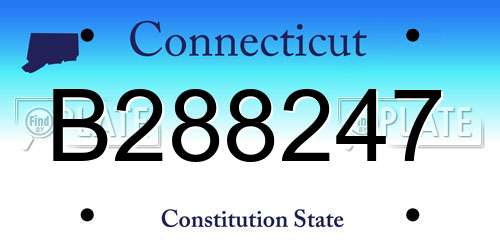 B288247 Connecticut License Plate