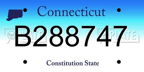 B288747 Connecticut License Plate