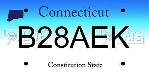 B28AEK Connecticut License Plate