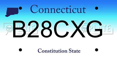 B28CXG Connecticut License Plate