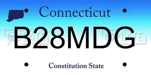 B28MDG Connecticut License Plate