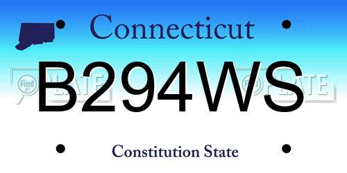 B294WS Connecticut License Plate