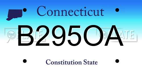B295OA Connecticut License Plate