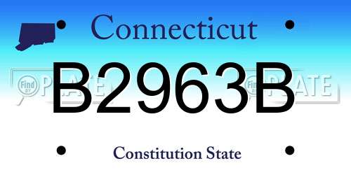 B2963B Connecticut License Plate