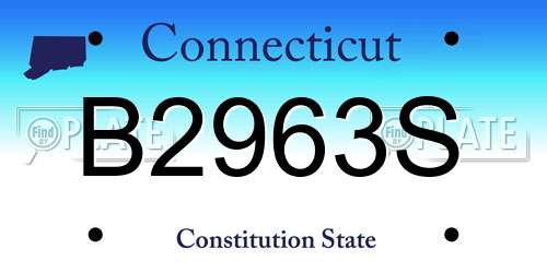 B2963S Connecticut License Plate