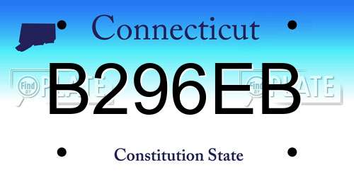 B296EB Connecticut License Plate