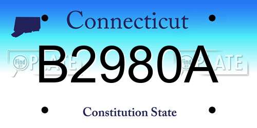 B2980A Connecticut License Plate