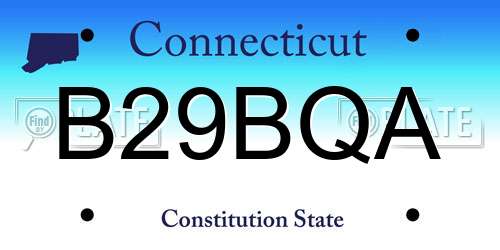 B29BQA Connecticut License Plate